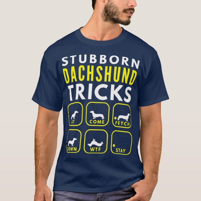 Camiseta Trucos testarudos de Dachshund - Prima de entrenam (Anverso)