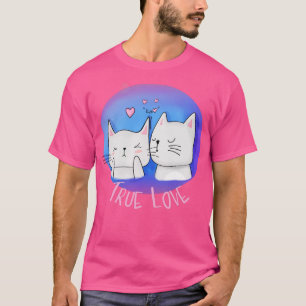 Camiseta True Love with Cats and a kiss