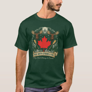Camiseta True North Strong Free Canada Patriotic T-Shirt