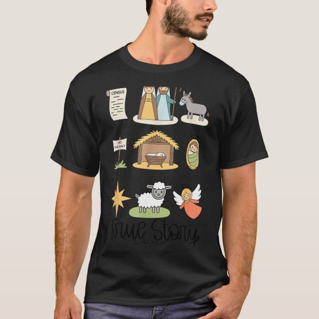 Camiseta True Story Jesus Nativity Christian Christmas  (Anverso)
