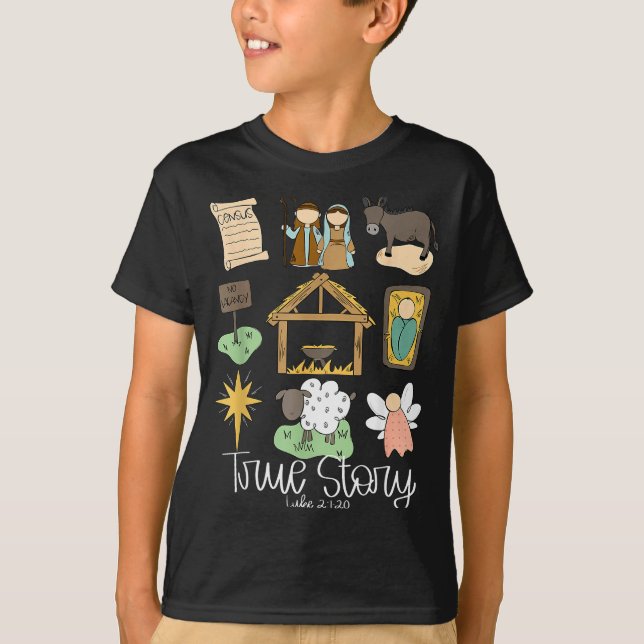Camiseta True Story Nativity Christmas Baby God Jesus Chris (Anverso)