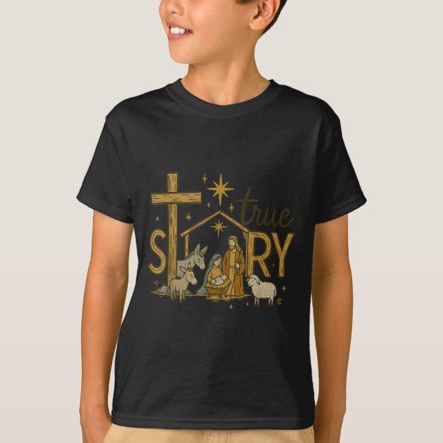 Camiseta True Story Nativity Christmas Baby Jesus Religious (Anverso)