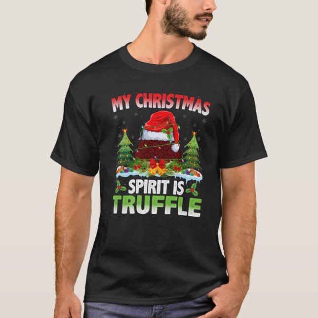 Camiseta Truffle Usando Sombrero De Papá Noel Mi Espíritu D (Anverso)