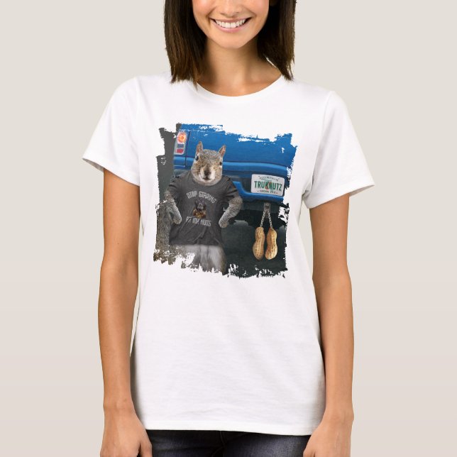 Camiseta Truk Nutz - graciosas nueces de camión de ardilla (Anverso)