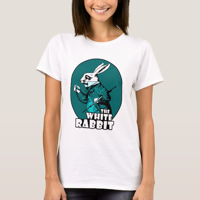 Camiseta Trullo blanco del logotipo del conejo (Anverso)