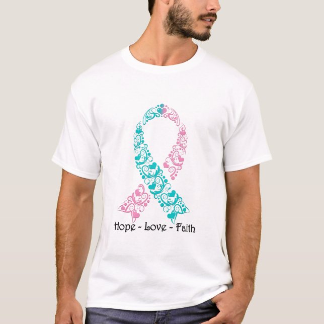 Camiseta Trullo de la esperanza y cinta rosada de la (Anverso)