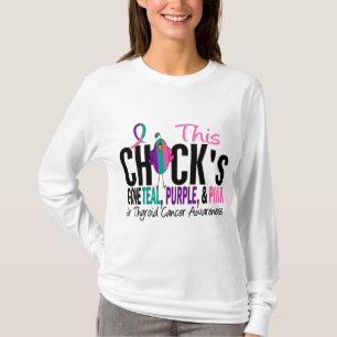 Camiseta Trullo ido polluelo, púrpura, y rosa del cáncer 