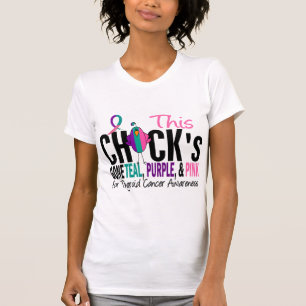 Camiseta Trullo ido polluelo, púrpura, y rosa del cáncer 