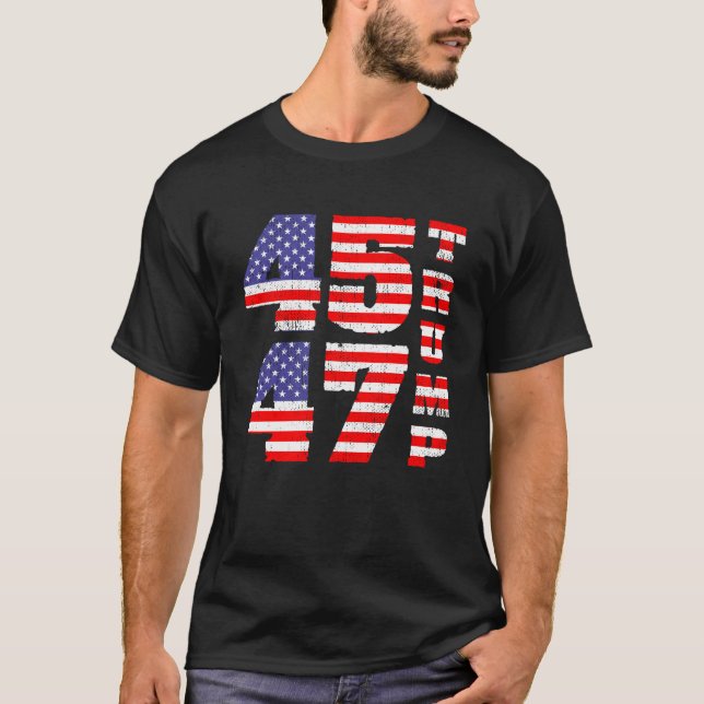 Camiseta Trump 2024 45 47 anti Biden pro trump T-Shirt (Anverso)