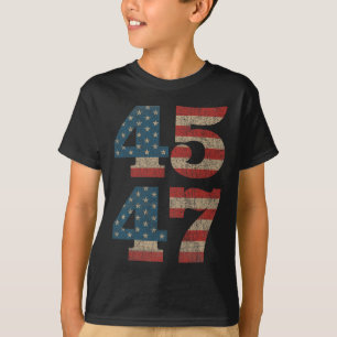 Camiseta Trump 2024 45 47 Retro de bandera estadounidense a
