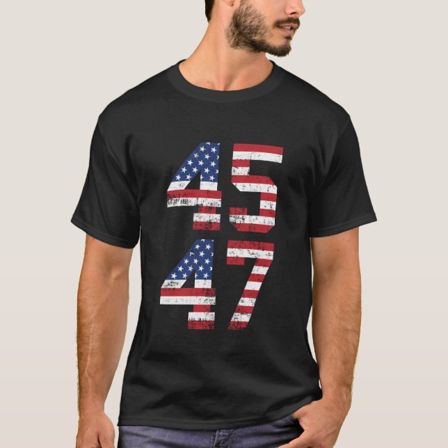 Camiseta Trump 2024 45 47 Vintage USA (Anverso)
