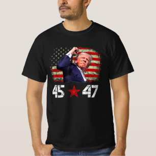 Camiseta Trump 2024 47º presidente Bandera estadounidense P