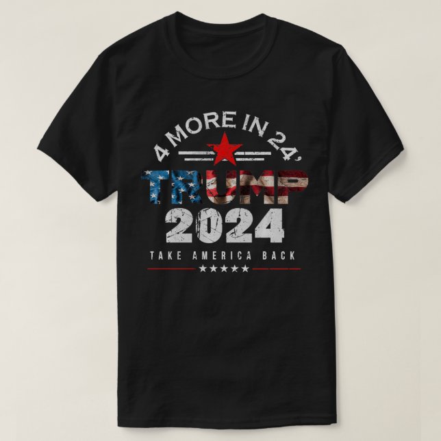 Camiseta Trump 2024 4 más en elecciones presidenciales de 2 (Diseño del anverso)