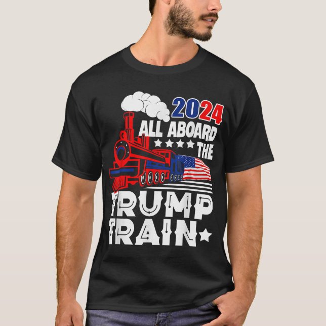 Camiseta Trump 2024 a bordo del tren Trump USA American (Anverso)