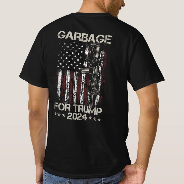 Camiseta Trump 2024 - Basura para la bandera estadounidense (Reverso)