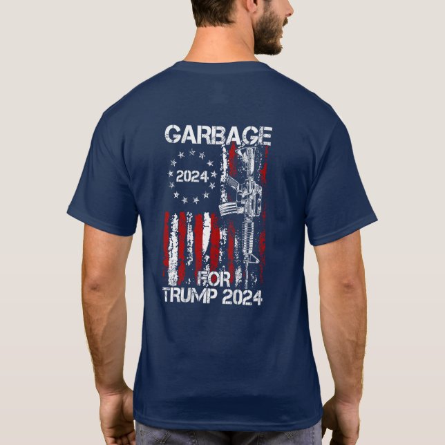Camiseta Trump 2024 - Basura para la bandera estadounidense (Reverso)
