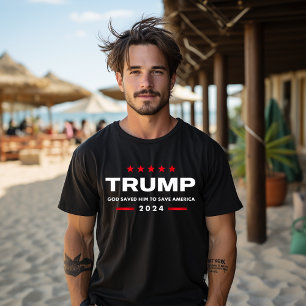 Camiseta Trump 2024 Dios lo salvó para salvar a Estados Uni