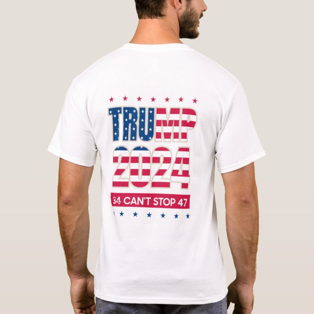 Camiseta Trump 2024, el recluso Mugshot de 34 no puede para (Reverso)