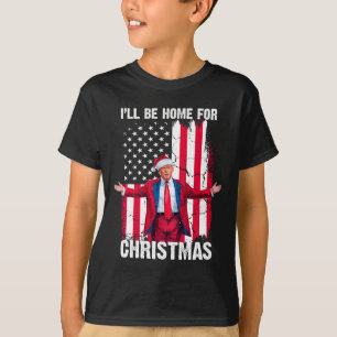 Camiseta Trump 2024 Estaré en casa para Navidades Divertido