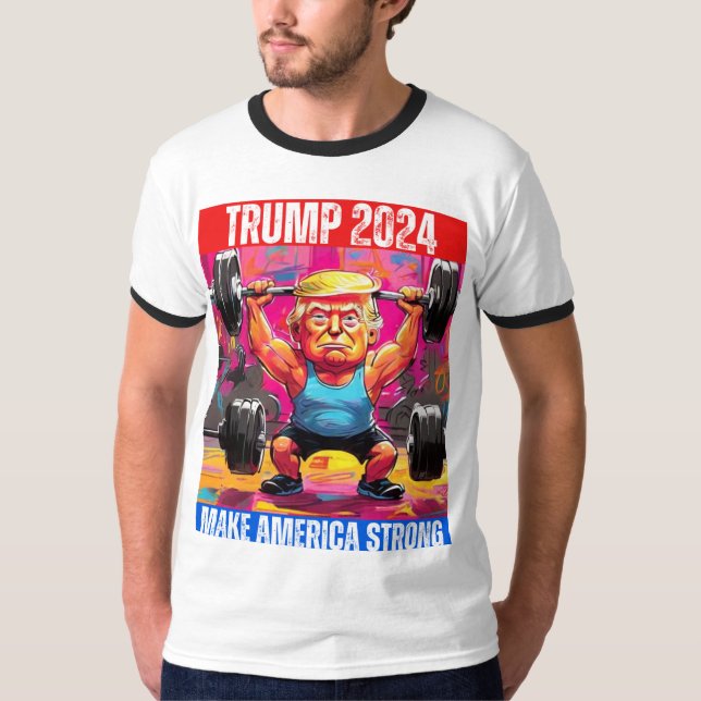 CAMISETA TRUMP 2024 HACE A ESTADOS UNIDOS FUERTE (Anverso)