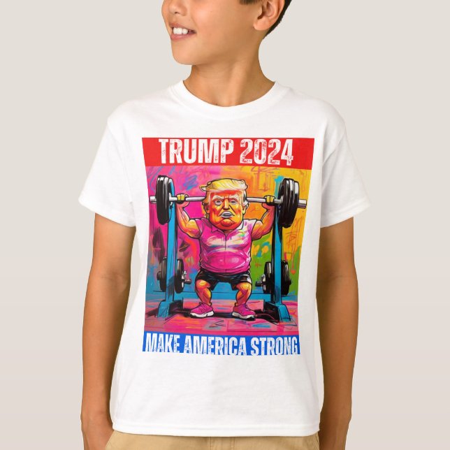 CAMISETA TRUMP 2024 HACE A ESTADOS UNIDOS FUERTE (Anverso)