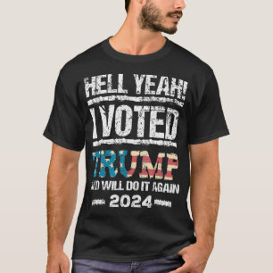 Camiseta Trump 2024 He votado a Trump Flag Tee MAGA Patriot