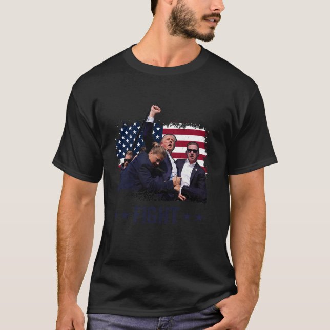 Camiseta Trump 2024 lucha contra el primer mitin de Trump (Anverso)