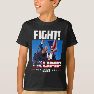 Camiseta Trump 2024 Lucha Puño Mitin Mitin de Trump 2024 Am