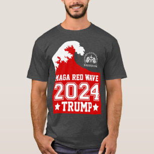 Camiseta TRUMP 2024 Ola roja Fe de DIOS Libertad ULTRA MAGA
