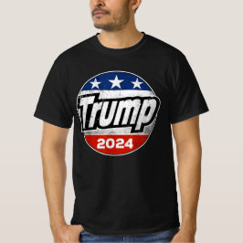 Camiseta Trump 2024 para el botón de la bandera estadounide