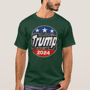 Camiseta Trump 2024 para el botón presidencial de camuflaje