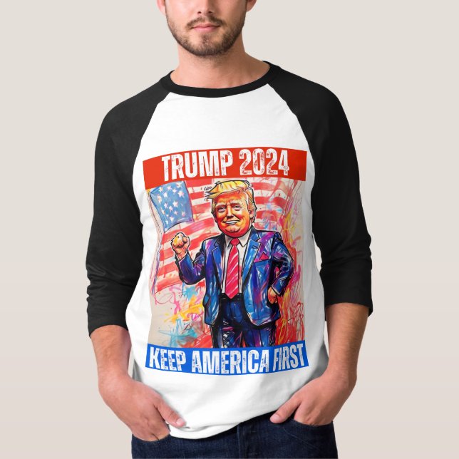 CAMISETA TRUMP 2024 PRIMERO HACE ESTADOS UNIDOS (Anverso)
