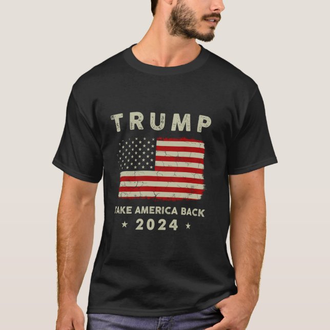 Camiseta Trump 2024 Recuperar la bandera estadounidense Tru (Anverso)