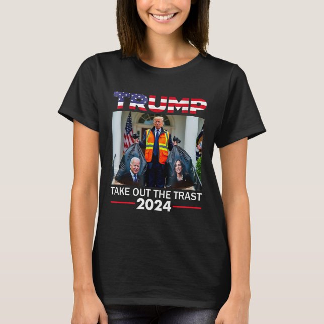 Camiseta Trump 2024 Sacó A Trump Garbyge De La Basura (Anverso)