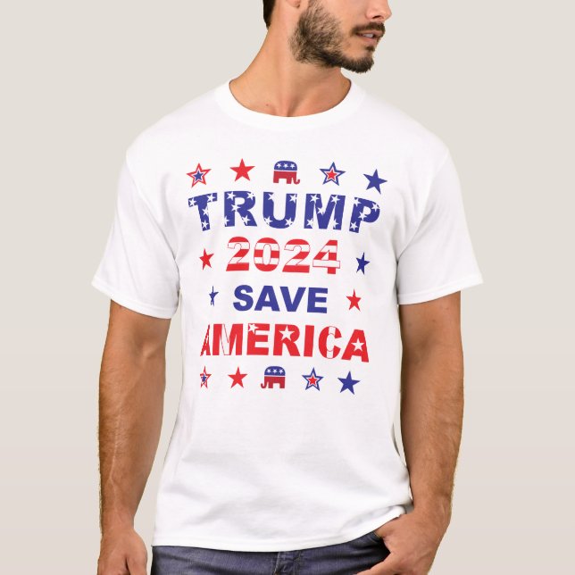 CAMISETA TRUMP 2024 SALVA AMÉRICA (Anverso)