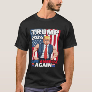 Camiseta Trump 2024 salve a Estados Unidos de nuevo con cam