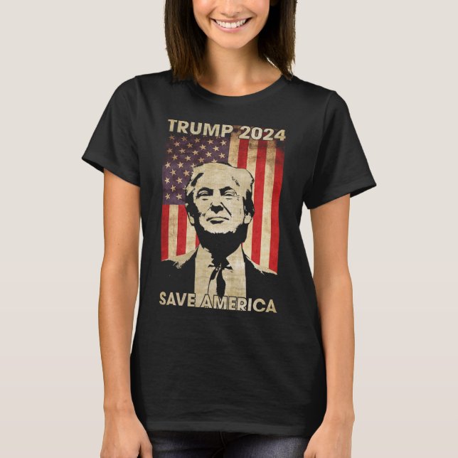 Camiseta Trump 2024 Salve la elección de la bandera estadou (Anverso)