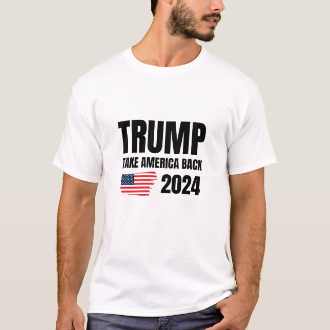 Camiseta Trump 2024, Trump recuperará a Estados Unidos, ele (Anverso)