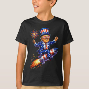 Camiseta Trump 2025 Feliz 4 de Julio Trump Bandera American