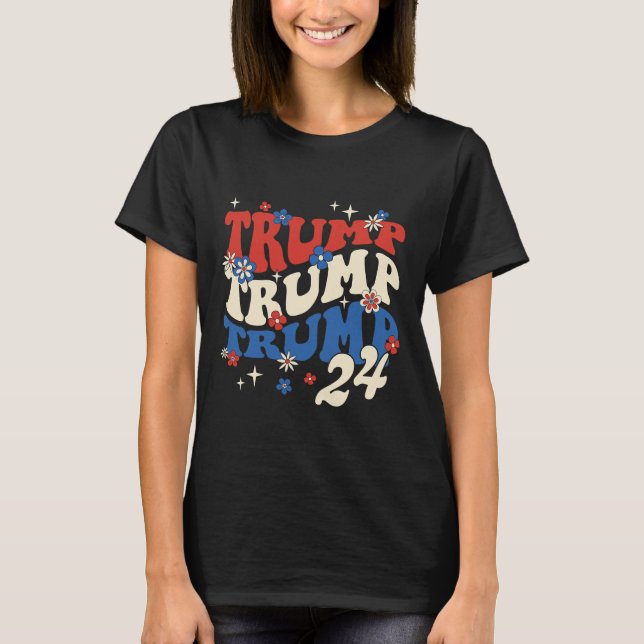 Camiseta Trump 24 2024 Groovy Retro (Anverso)