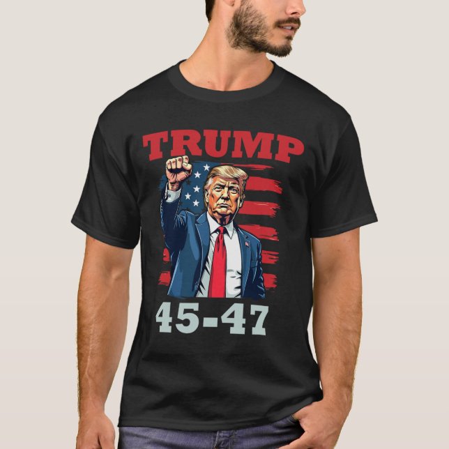 Camiseta Trump 45-47: Audaz diseño presidencial para Trump  (Anverso)