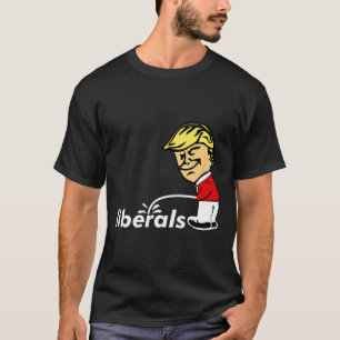 Camiseta Trump Anti Liberal Donald Trump Orinando Sobre Lib