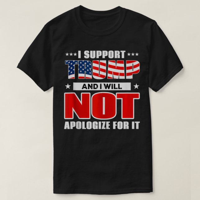 Camiseta Trump apoya a la bandera de Estados Unidos (Diseño del anverso)