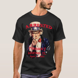 Camiseta Trump arrestado el martes 2023 Tío Sam
