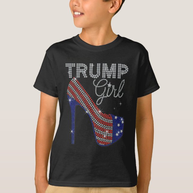 Camiseta Trump Chica de alto talón falso Diamante de imitac (Anverso)