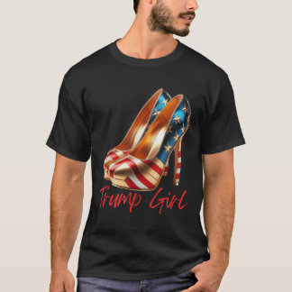 Camiseta Trump Chica de alto talón Stilettos Bandera Estado