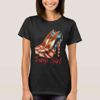 Camiseta Trump Chica de alto talón Stilettos Bandera Estado