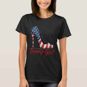 Camiseta Trump, Chica de alto talón, tacones de bandera est