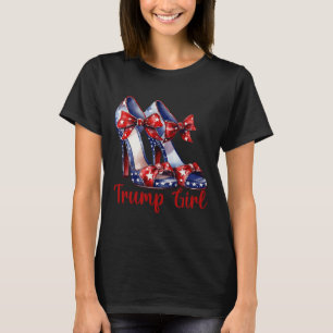 Camiseta Trump, Chica de alto talón, tacones de bandera est