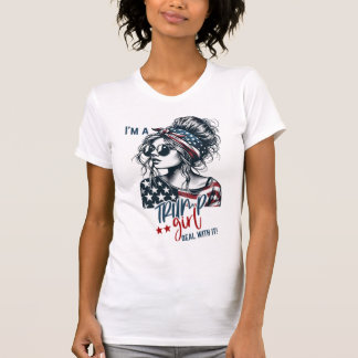 Camiseta Trump Chica Messy Bun